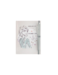 Pamiętnik z zakładką i długopisem zamykany na gumkę Kraina Lodu 2