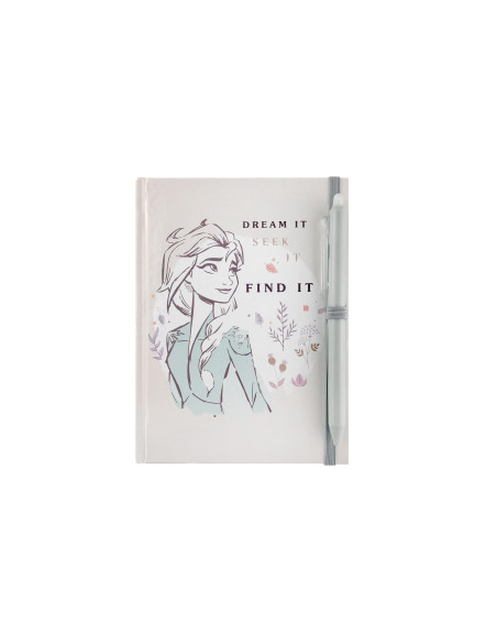 Pamiętnik z zakładką i długopisem zamykany na gumkę Kraina Lodu