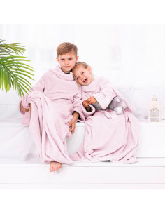 Koc dziecięcy lazykids powderpink 90 x105 cm