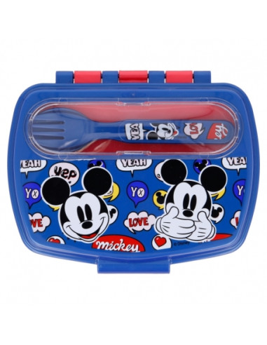 Śniadaniówka ze sztućcami Myszka Mickey