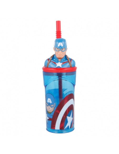 Kubek 3D ze słomką 360 ml Kapitan Ameryka