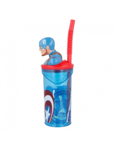 Kubek 3D ze słomką 360 ml Kapitan Ameryka Kubek 3D ze słomką 360 ml Kapitan Ameryka