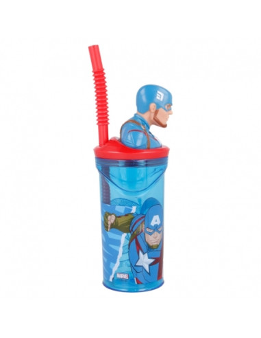 Kubek 3D ze słomką 360 ml Kapitan Ameryka Kubek 3D ze słomką 360 ml Kapitan Ameryka