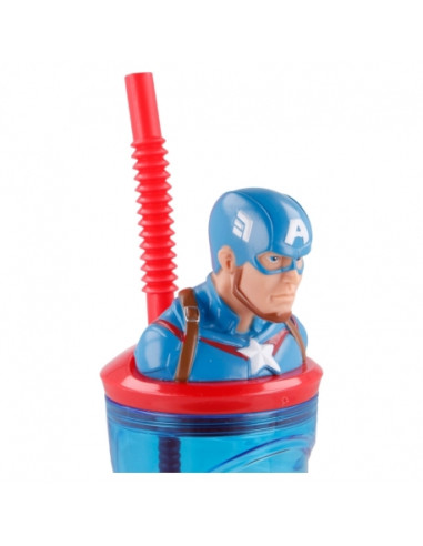 Kubek 3D ze słomką 360 ml Kapitan Ameryka Kubek 3D ze słomką 360 ml Kapitan Ameryka