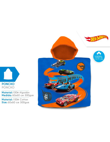 Ponczo 60 x 120 cm Hot Wheels