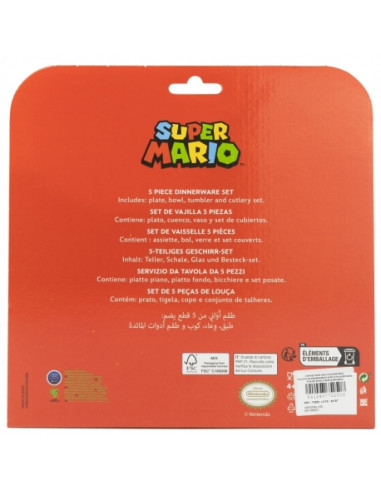 Zestaw naczyń 5 elementów Super Mario Zestaw naczyń 5 elementów Super Mario