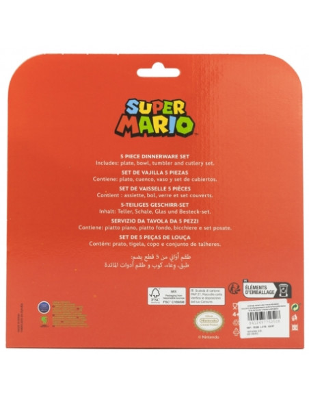 Zestaw naczyń 5 elementów Super Mario