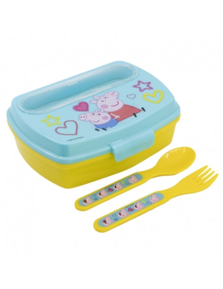 Śniadaniówka ze sztućcami Świnka Peppa