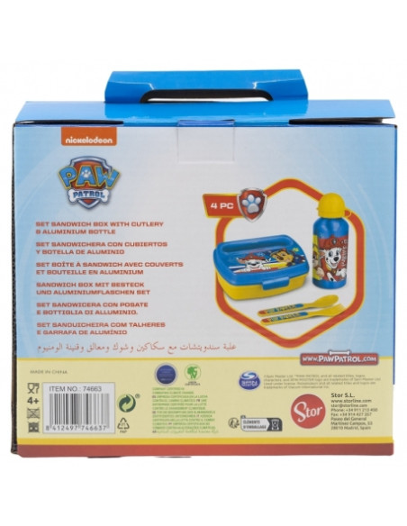 Zestaw śniadaniówka ze sztućcami + bidon Psi Patrol