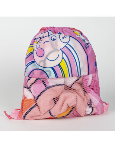 Zestaw czapka z daszkiem, ręcznik i worek Świnka Peppa Zestaw czapka z daszkiem, ręcznik i worek Świnka Peppa