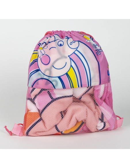 Zestaw czapka z daszkiem, ręcznik i worek Świnka Peppa