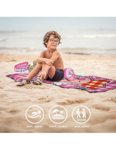 Zestaw czapka z daszkiem, ręcznik i worek Świnka Peppa Zestaw czapka z daszkiem, ręcznik i worek Świnka Peppa