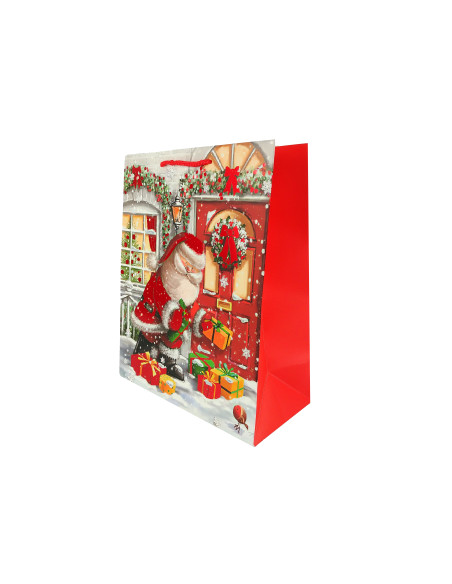 Torebka świąteczna prezentowa pionowa średnia mix wzorów – 26x32,4x12,7 cm