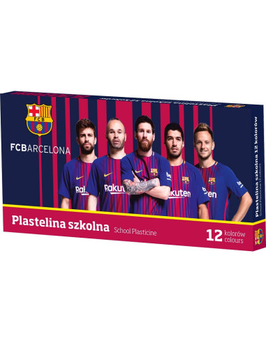 Plastelina szkolna 12 kolory FC Barcelona