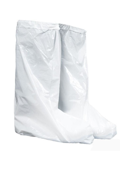 Ochraniacze obuwia foliowe wysokie białe wytrzymałe - 50 par