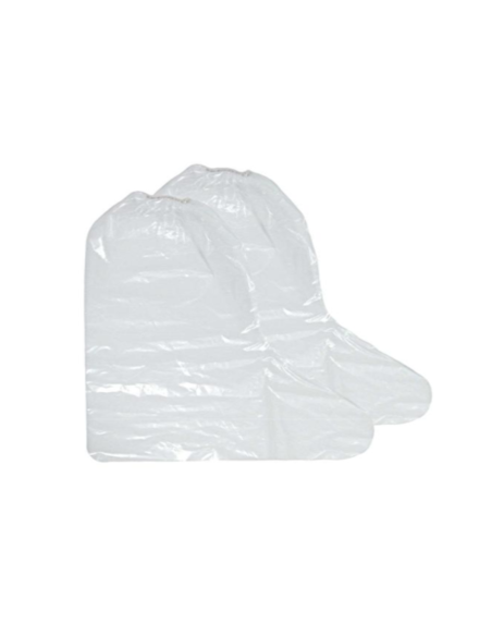 Ochraniacze obuwia foliowe wysokie białe wytrzymałe - 50 par