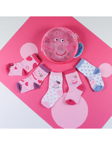 Skarpetki niemowlęce 5 par Świnka Peppa 19-20