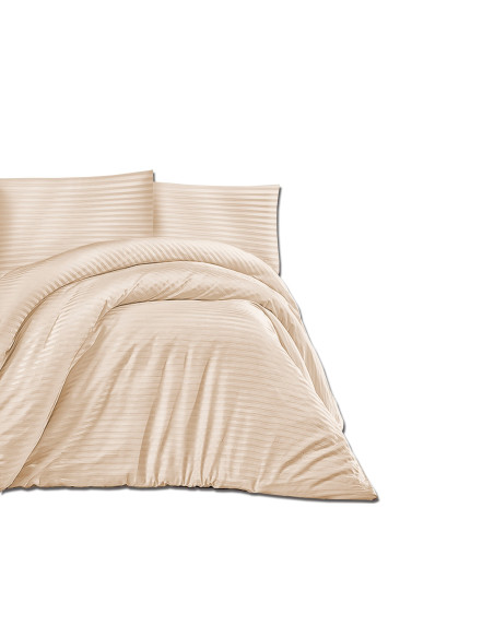 Poszewka satyna bawełniana Exclusive 50x60 cm Cizgili Capuccino